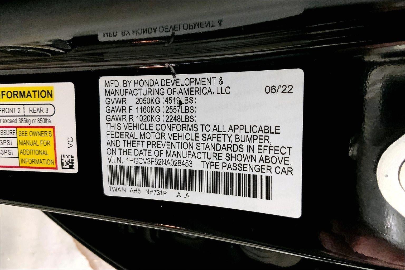 2022 Honda Accord Hybrid EX-L