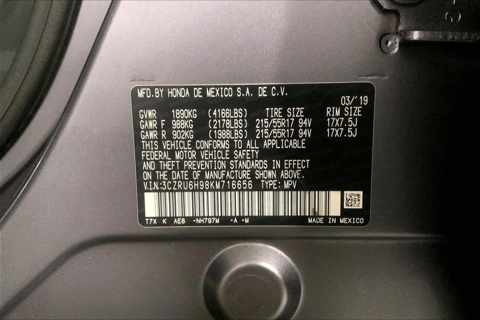 2019 Honda Hr-V Touring