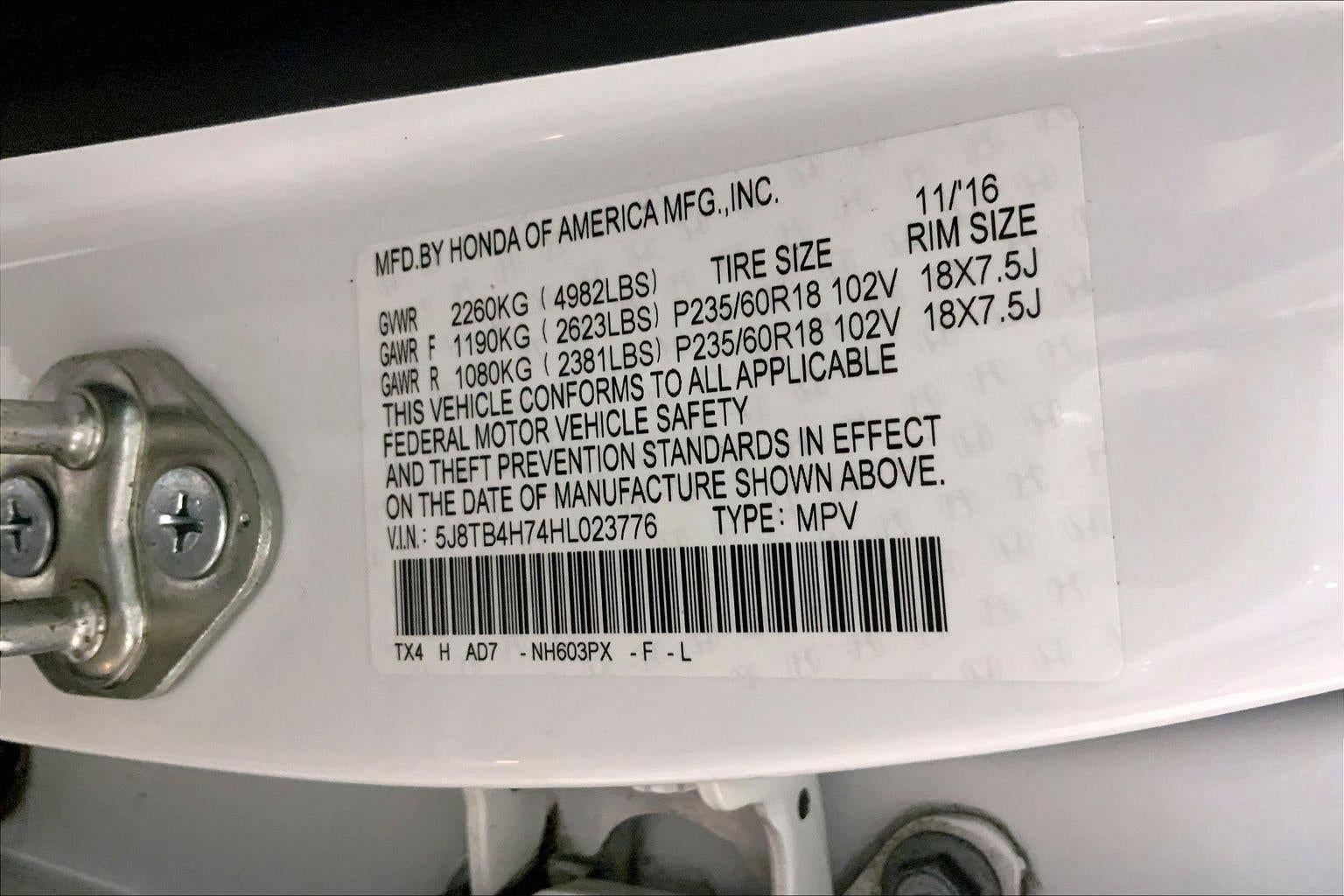 2017 Acura Rdx w/Advance Pkg