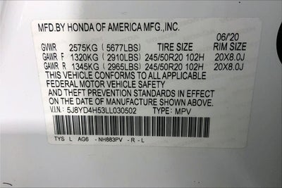 2020 Acura MDX w/Technology Pkg