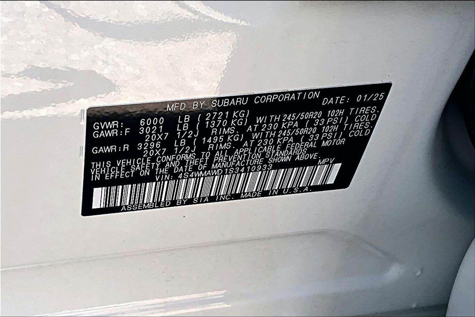 2025 Subaru Ascent Onyx Edition Touring