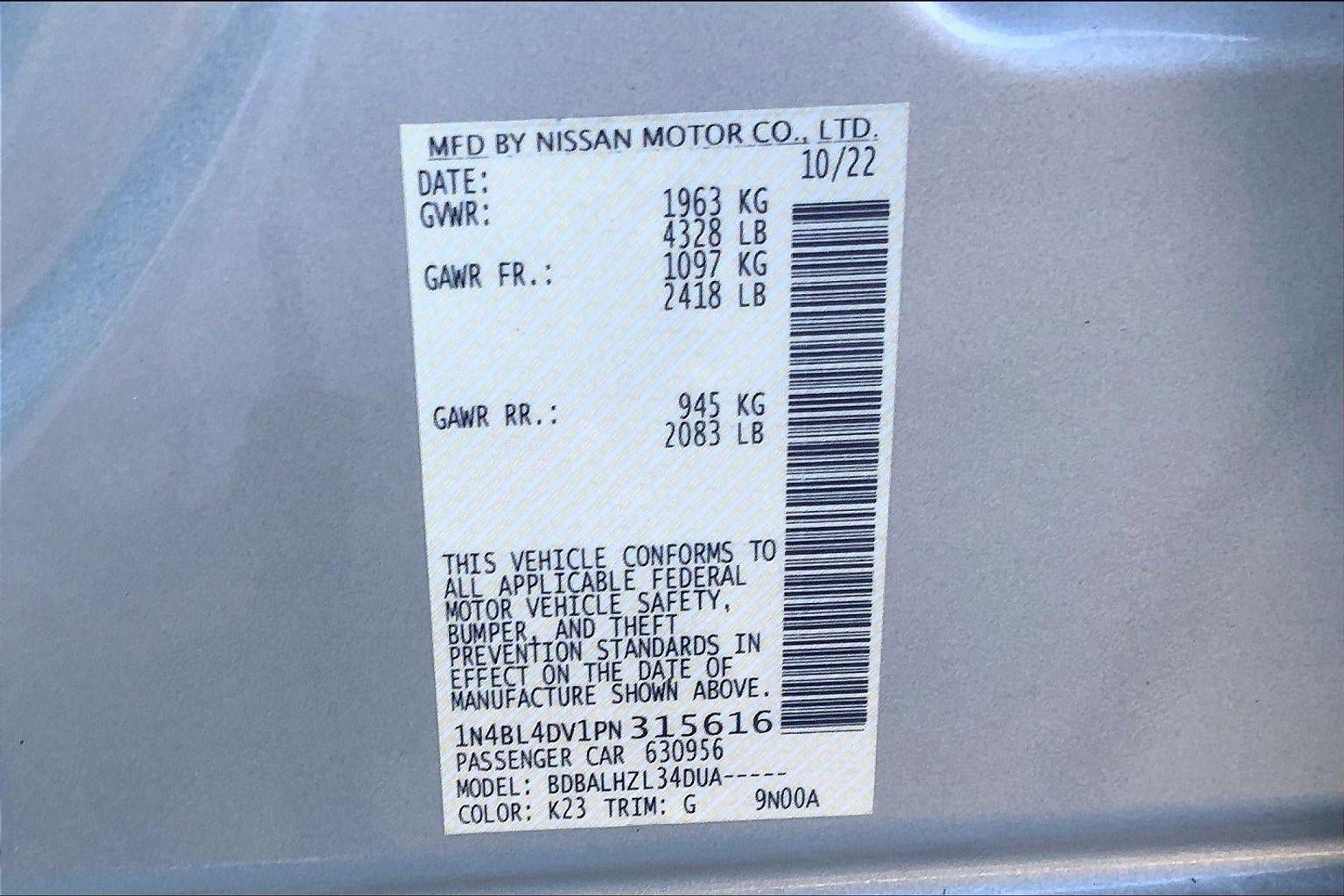 2023 Nissan Altima 2.5 SV