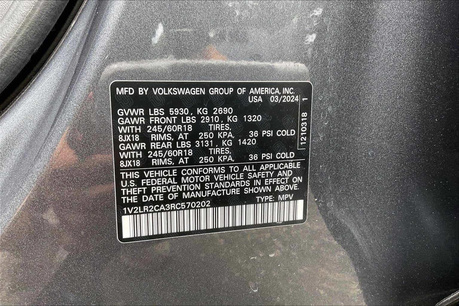 2024 Volkswagen Atlas 2.0T SE