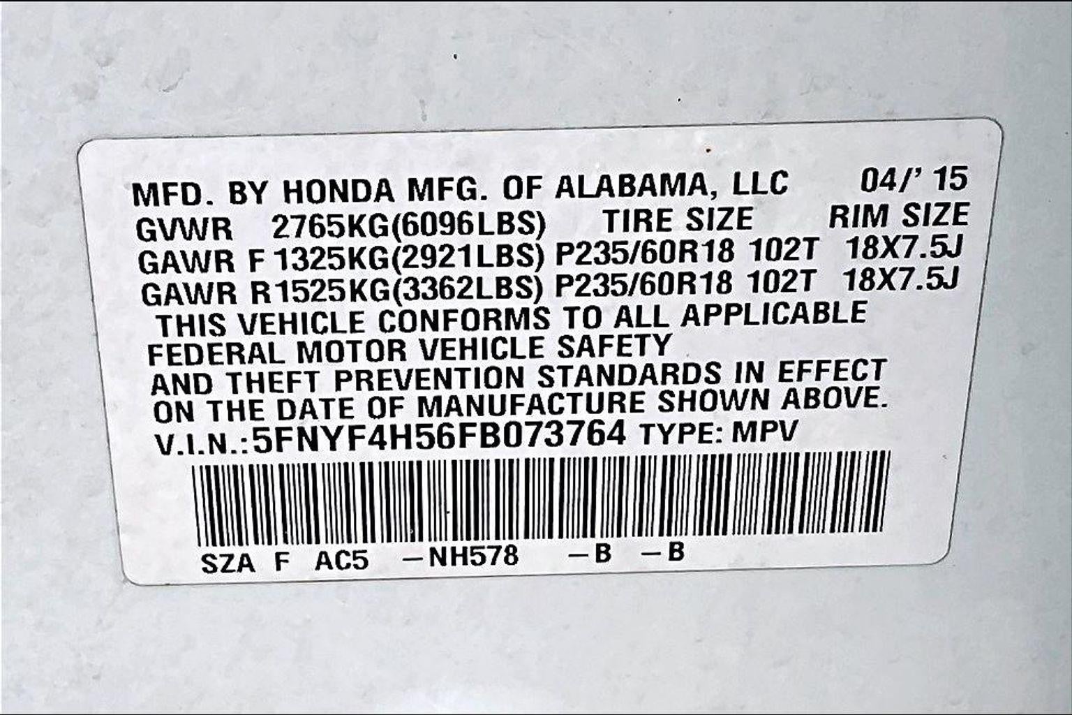 2015 Honda Pilot EX-L