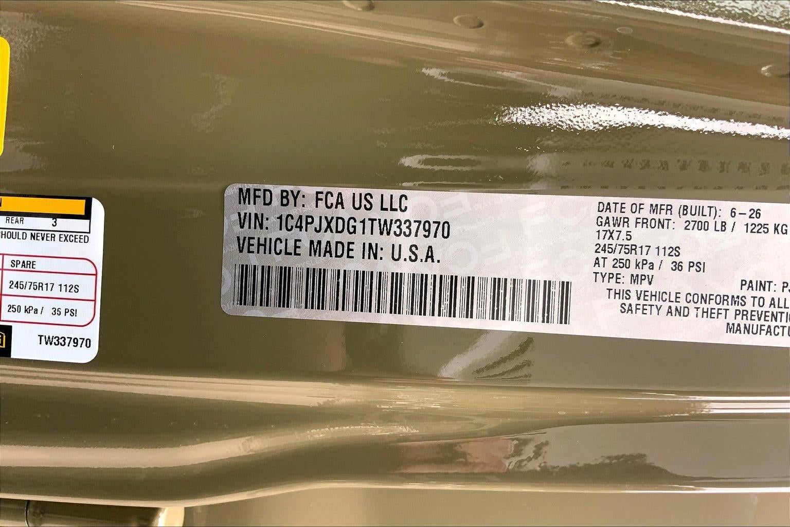 2026 Jeep Wrangler WRANGLER 4-DOOR SPORT S