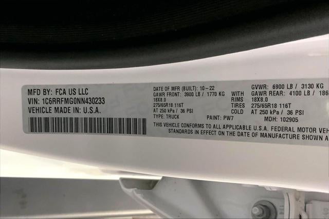 2022 RAM 1500 Big Horn Crew Cab 4x4 6'4' Box
