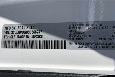 2025 RAM Ram ProMaster RAM PROMASTER 2500 TRADESMAN CARGO VAN HIGH ROOF 159' WB